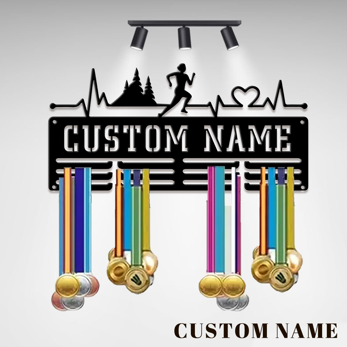 Industrial Laser Power - Maßgefertigter Metall-Medaillenhalter für Marathon-Sportarten, Valentinstagsgeschenk, zur