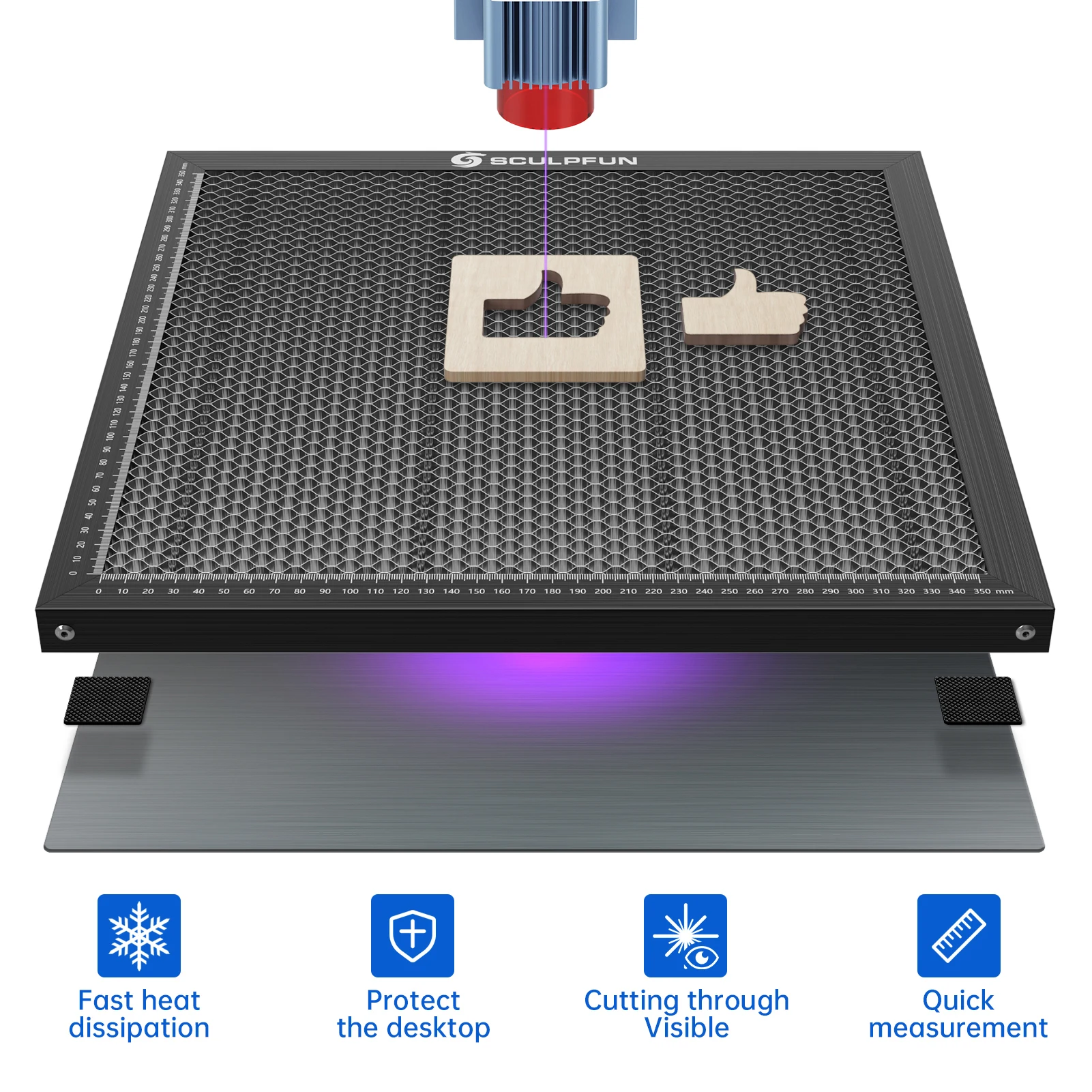 Honeycomb Laser Bed - Lasergravierer Arbeitsbett Wabenarbeitstisch für CO2-Laserschneidemaschine Aluminium