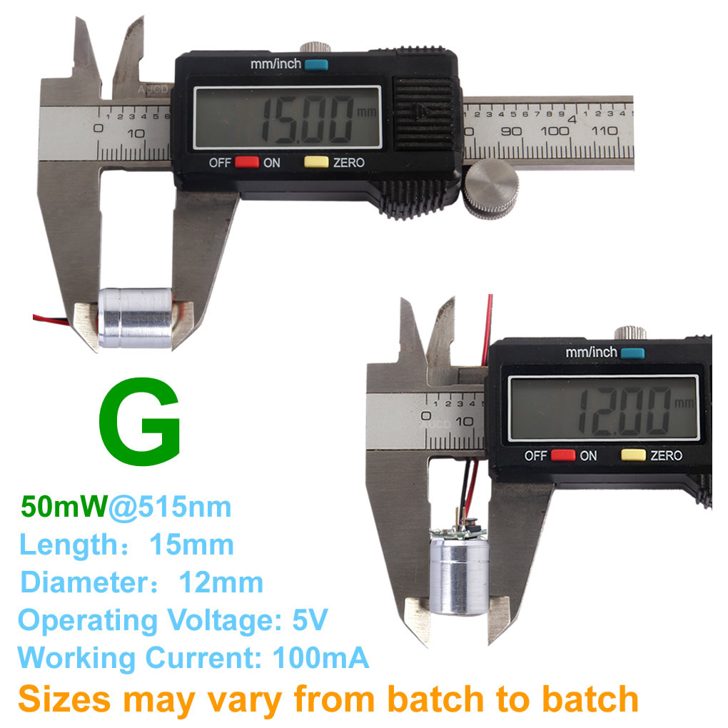 Φ12x15mm DC 5V Rot-100mW Grün- – Diode Laser Module Bewertung und Preis