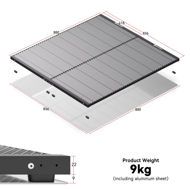 H4 840 x 828 mm 2-teiliges Set – Honeycomb Laser Bed Bewertung und Preis