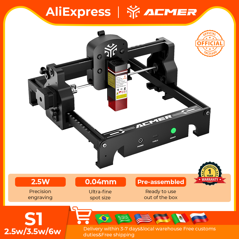 ACMER S1 Mini-Lasergravur- und – Acrylic Cutting Machine Bewertung und Preis